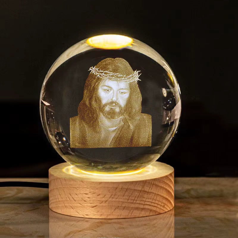 Holy Sphere 3D – (60mm) Jesus Light Crystal